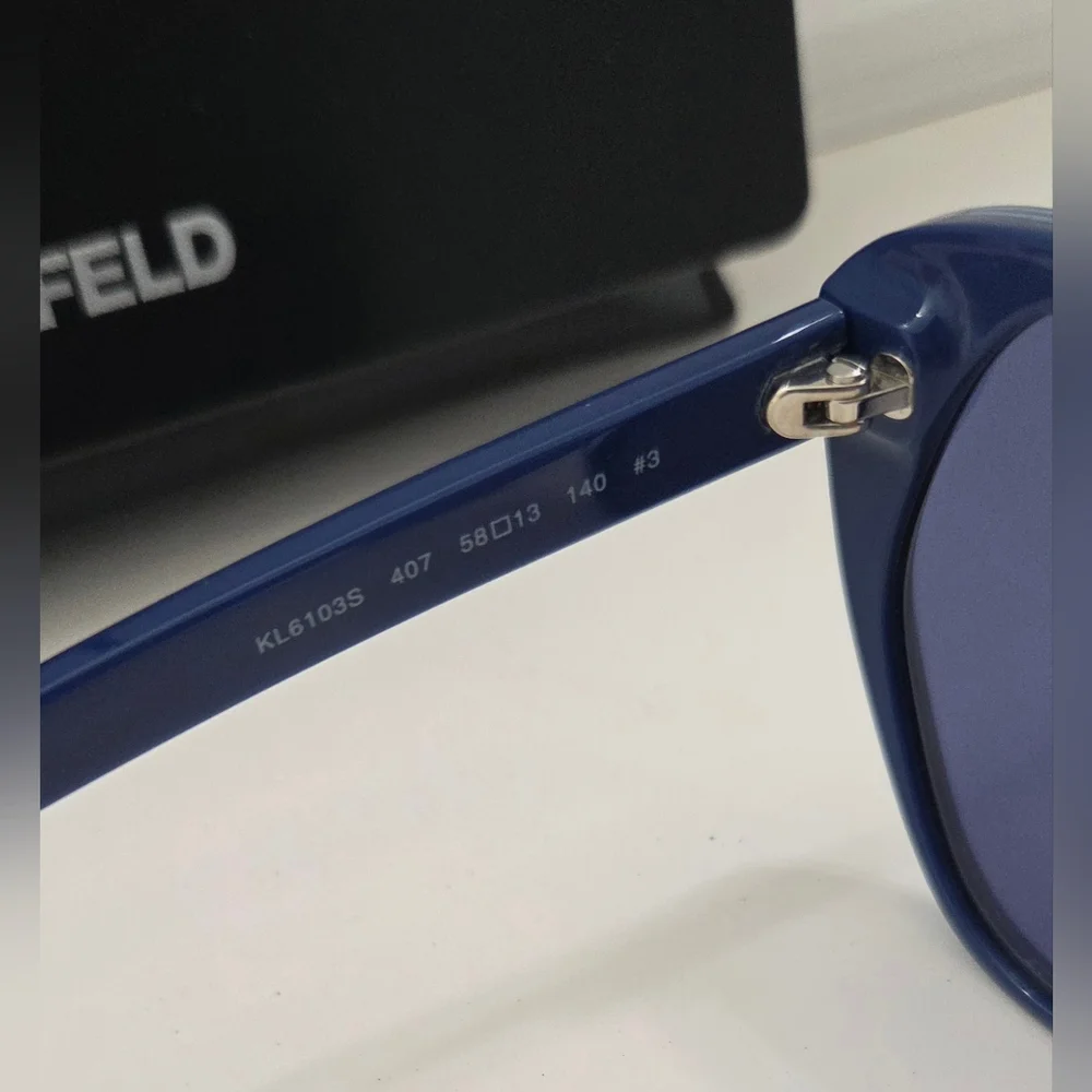 Karl Lagerfeld KL6103S Blue Cat Eye Sunglasses NWT w/ Case Retro Designer UV